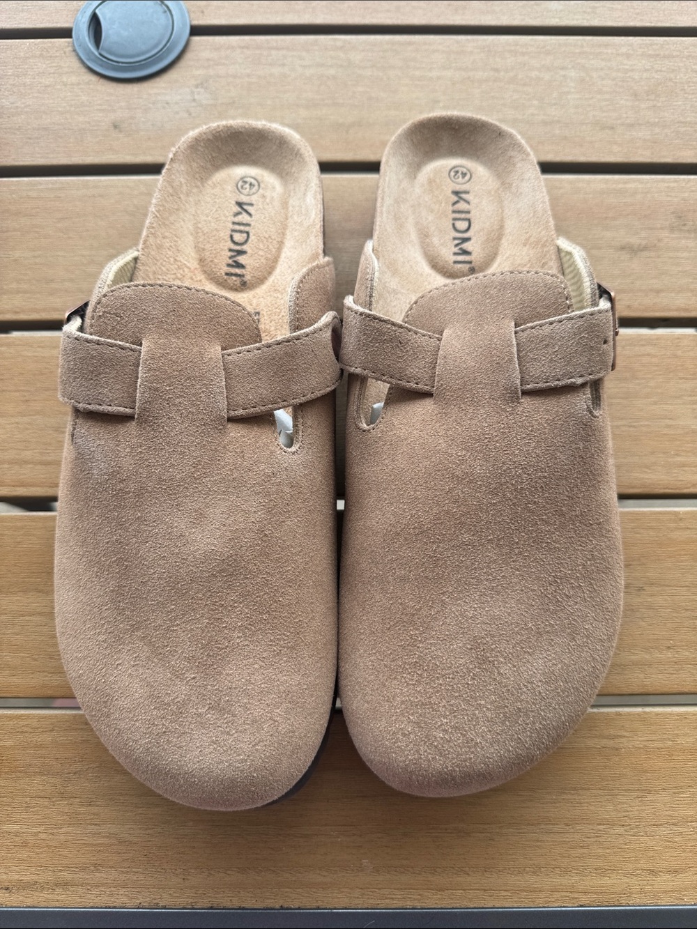 🤎BRAND NEW Genuine Suede Adjustable Slide Clogs with Memory Foam Cork Footbed🤎